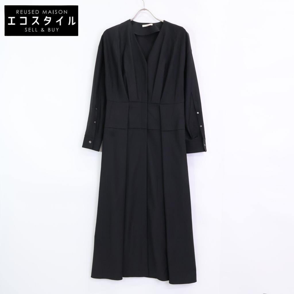 LE PHIL 534-0240904 Black Front Tuck Long Sleeve Dress dress 1 blackUsed