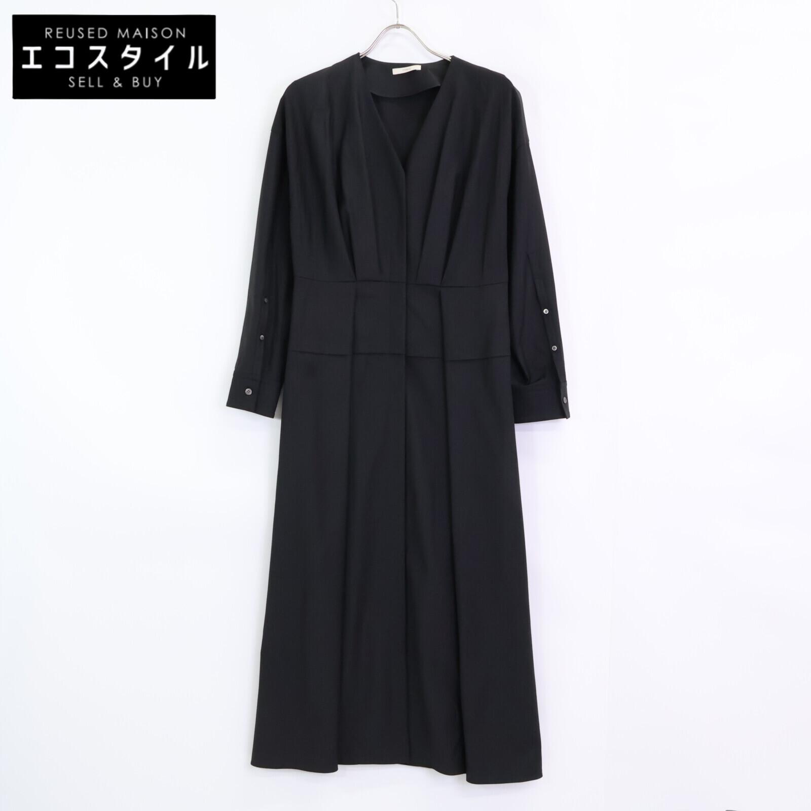 

LE PHIL 534-0240904 Black Front Tuck Long Sleeve Dress dress 1 blackUsed