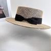 Chic Summer Natural Palm Leaf Woven Bowknot Classic Lady Fedoras Cap Men Women Panama Jazz Hat