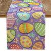 1 Easter Egg Pattern Table Runner 2D Single Print Vibrant Wrinkle Tabletop Decoration Easter Party Family Meal Home Kitchen Use