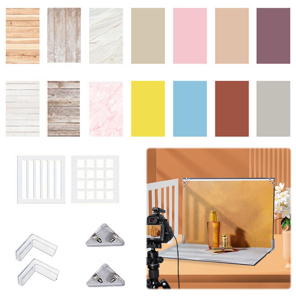 7Pcs 14Patterns Photo Backdrop Board Small Product Photography Backdrops Kit Table Top Food Background Kit