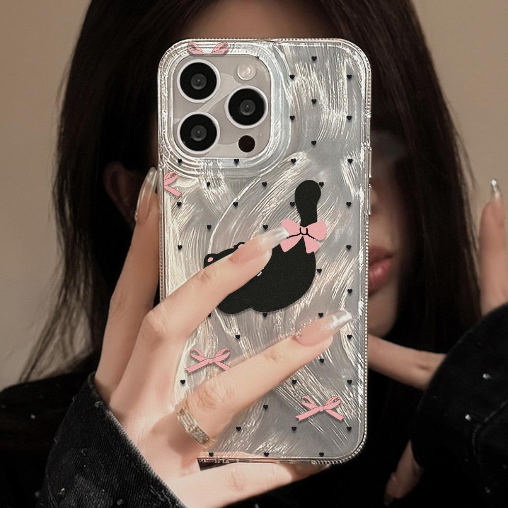 Feather Luster Phone Case for Samsung A53 A14 A33 A12 A32 S24 S23 Plus S20 S21 FE for iPhone 17 15 16 13 Pro 17 16 Pro Max Butterfly Bow Phone Case