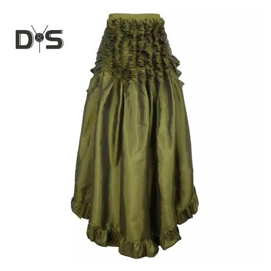 Damen Halloween Rock Cosplay Unregelmäßiger Rüschensaum Schnürung Hohe Taille Mesh Patchwork Steampunk Viktorianisch Performance Rollenspiel Fotografie Tanzen