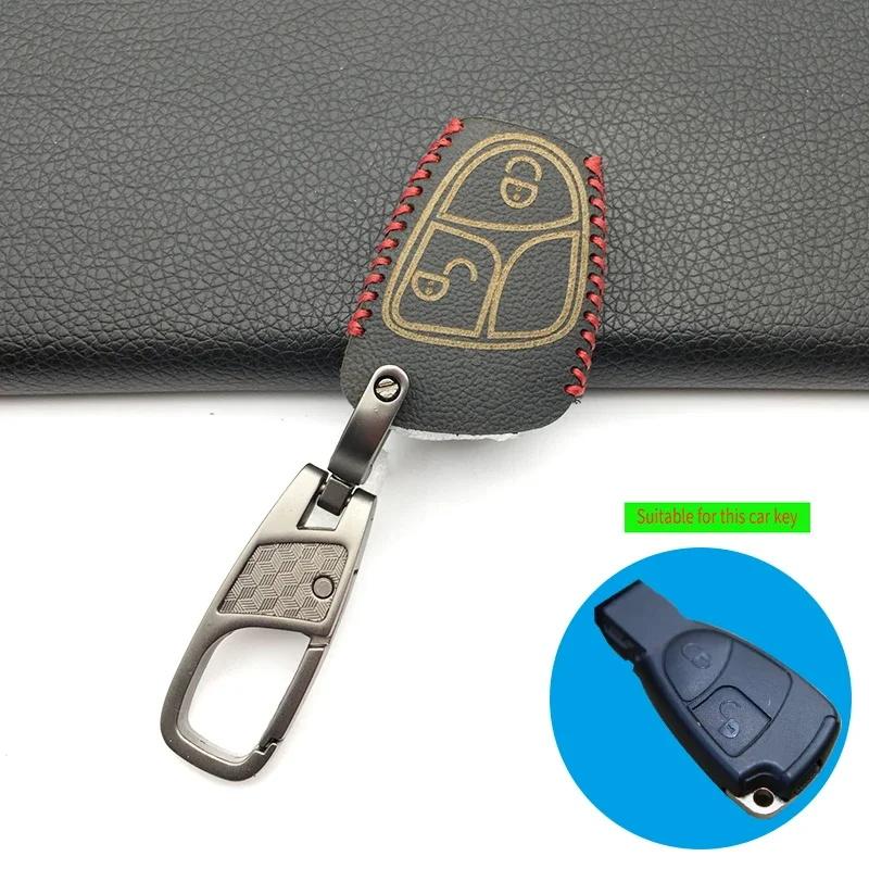 100% Leather Car Key Case Car Key Cover For Mercedes-Benz W203 W210 W211 Amg W204 C E S Cls Clk Cla Slk Classe Protect Shell
