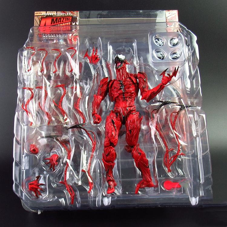 AMAZING YAMAGUCHI Carnage Venom Spider Man Marvel Legends Action Figure Joint Movable Change Face Statue Model Kids for Toy Gift