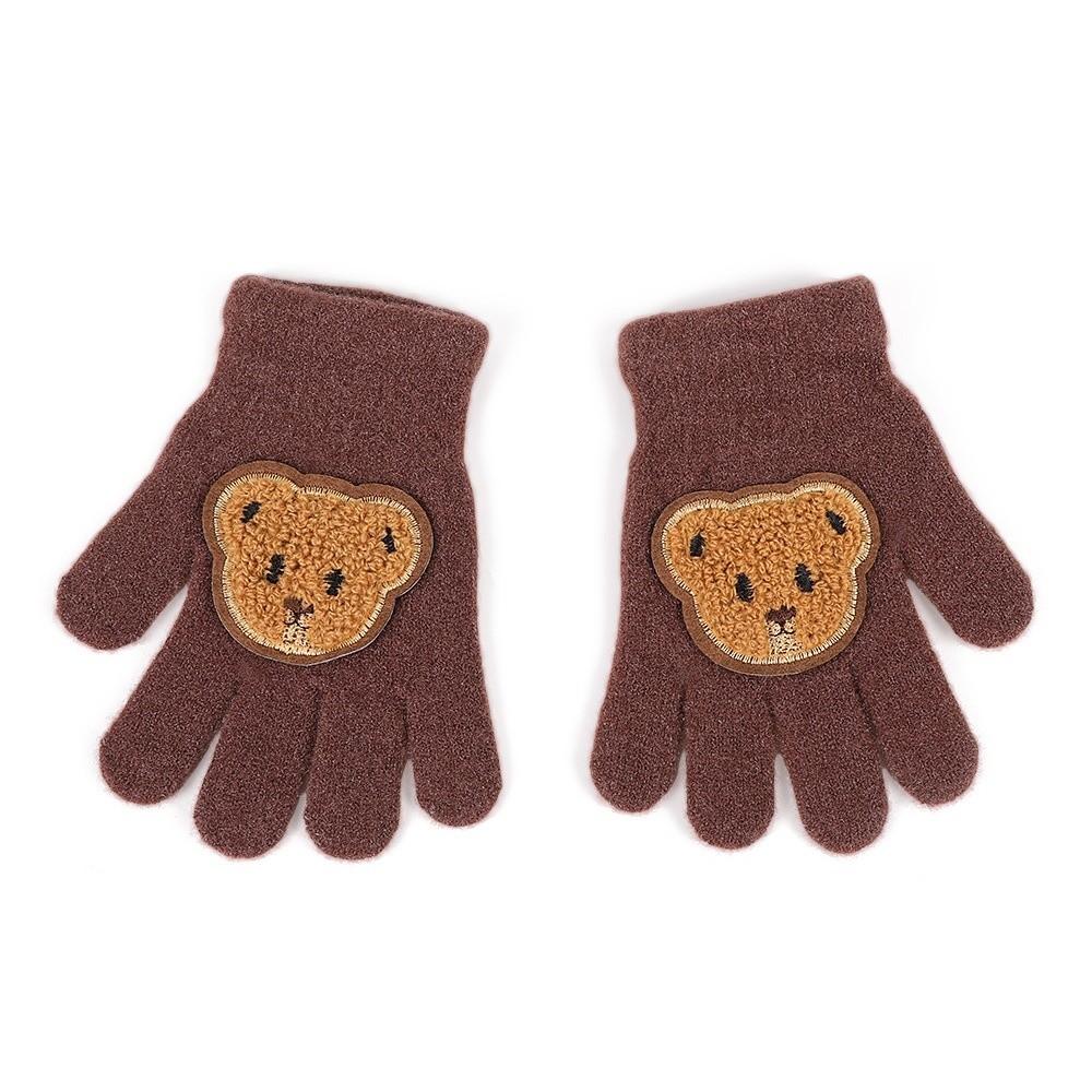 Windproof Warm Mittens Cute Cartoon Bear Full Finger Gloves New Children Gloves Children