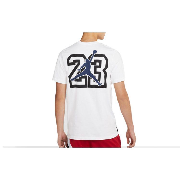 Jordan T Shirts Men's White Crew Neck Moderate Straight Fit CW0800-100