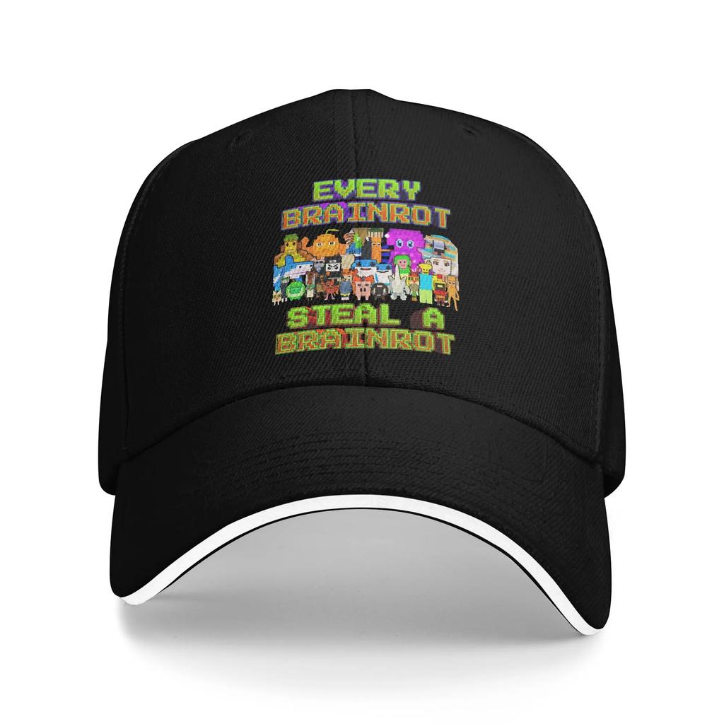 Steal A Brainrot Game Baseball Caps Hip Hop Sandwich Caps Unisex Adjustable Dad Hat Outdoor
