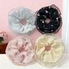 Elegant Pleated Hair Ties Intricate Floral Design Hair Rope Fresh Floral Hair Ring  Summer Season