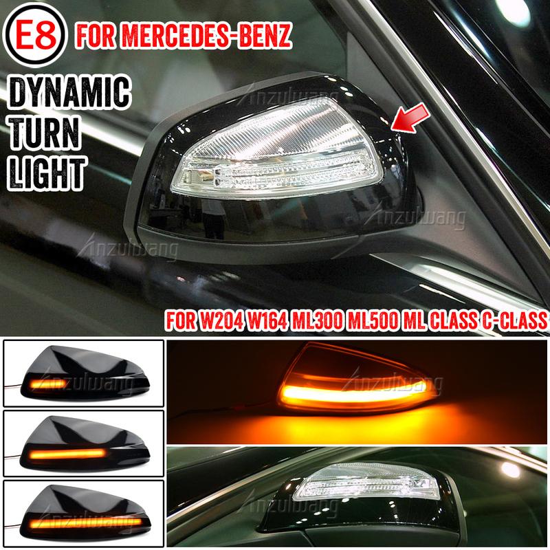 2Pcs Dynamic Side Mirror Indicator For Mercedes Benz C Class W204 S204 2007-2014 Viano Vito Bus W639 Sequential Turn Signal Lamp