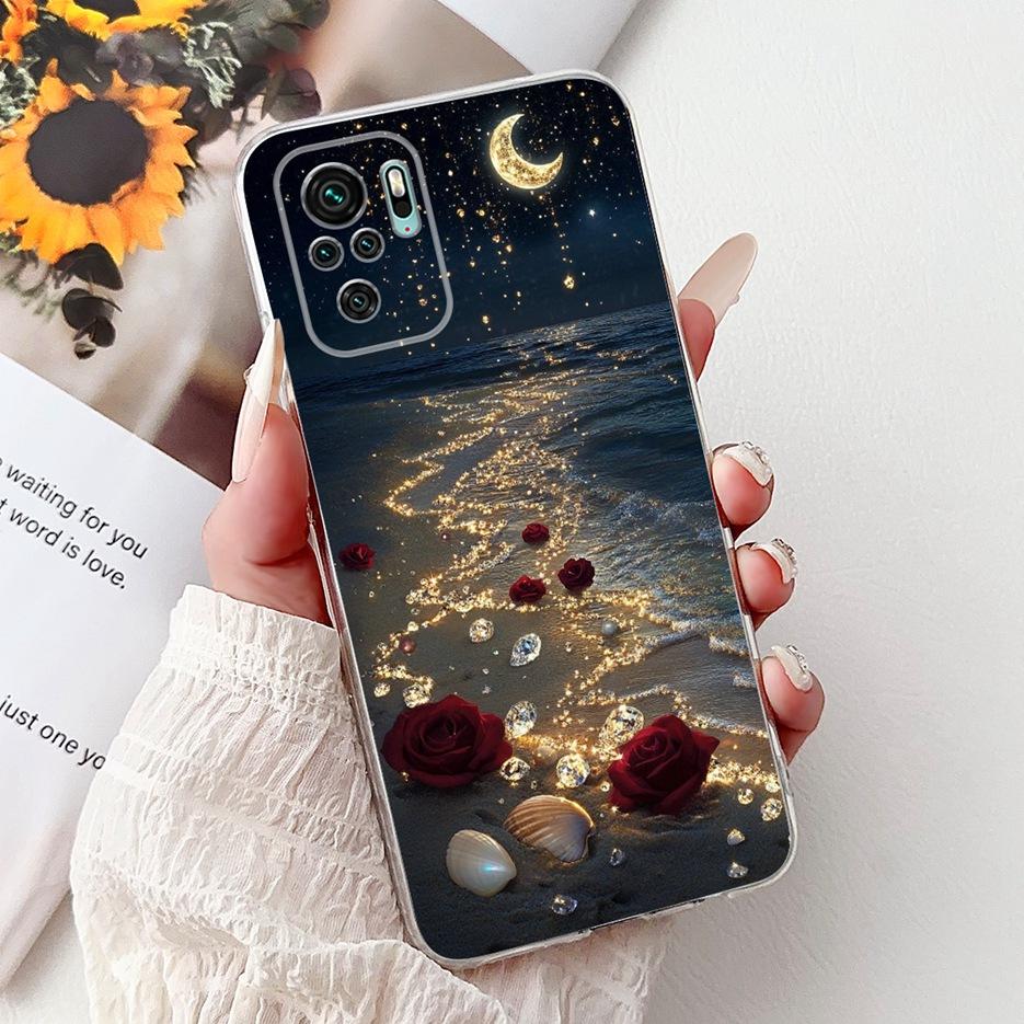 Für Xiaomi Redmi Note 10 4G Hülle Note 10S Niedliche Glückskarpfen Bemalte Abdeckung Weiche Silikon Handyhülle Für Redmi Note 10 Pro Max Fundas