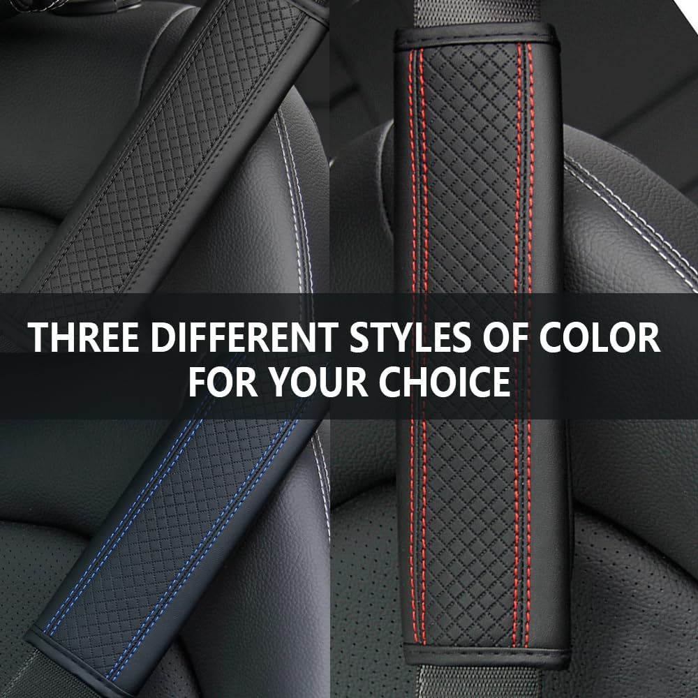 2PCS Car Seat Belt Cover Pad,Breathable Leather Seatbelt Covers For Shoulder Protection And Car Decorations,Universal Seatbelt Cushion Adding Car