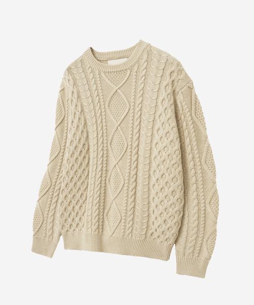 VTWO Daily Cable Soft Knit_Beige