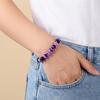 Minimalist Natural Purple Stone Beaded Bracelet for Man Women Crown Chakra Anxiety Relief Energy Yoga Accessories Jewelry Gift