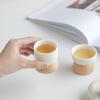 Japanese Minimalist Wooden Teacup Gift Set - Cream Style for Women, Personal Use, Tasting Cup