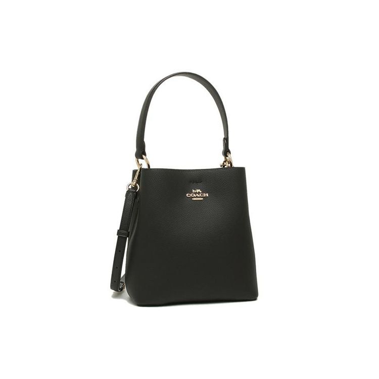 Coach Città 21 Classica Borsa a Secchiello in Pelle Monocolore Chiusura a Bottone Automatico Borse da Donna Nero 1011-IMLON