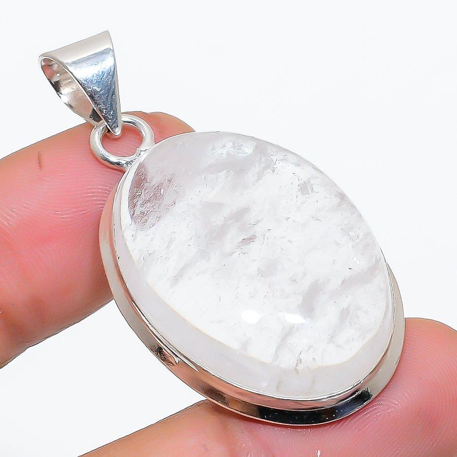 

Rose Quartz Gemstone 925 Solid Sterling Silver Jewelry Pendant 1.81 SU-10285