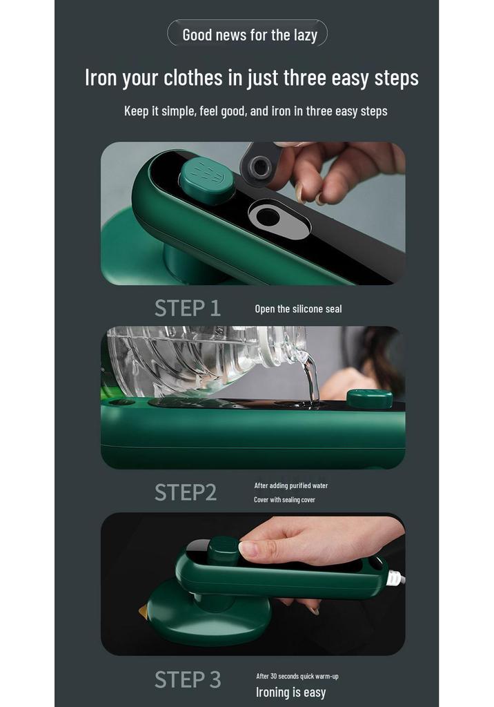 Compact Handheld Electric Garment Steamer for Clothes, Travel, and Dorm Use - Perfect for Perler Beads