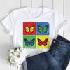 Butterfly Love Heart Print T Shirt Women Fashion Black T Shirt Female Short Sleeve Cute Graphic Tee Shirts Ladies Summer Tops