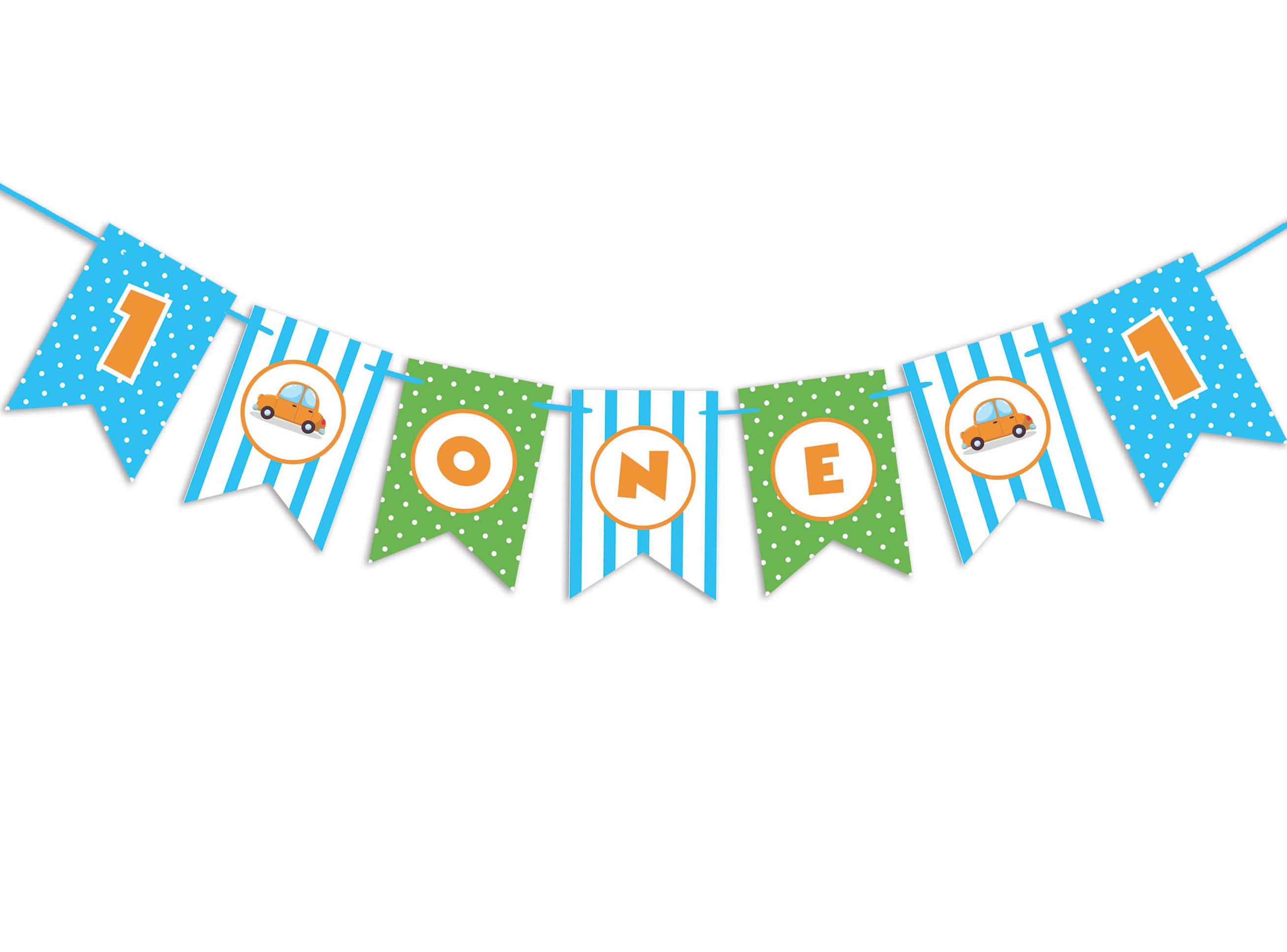 

Inkdotpot Прикраси для вечірки до дня народження, гірлянда для вечірки з днем ​​народження, дитячий хлопчик, автомобільний вимпел, банер синій