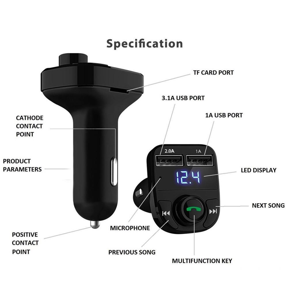 Buy CATER1Wireless Bluetooth Handsfree FM Transmitter MP3 Player Dual