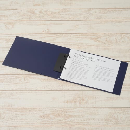 Plus 2 Ring File Super Economy FC-111RF A4-E Horizontal Navy 84-631