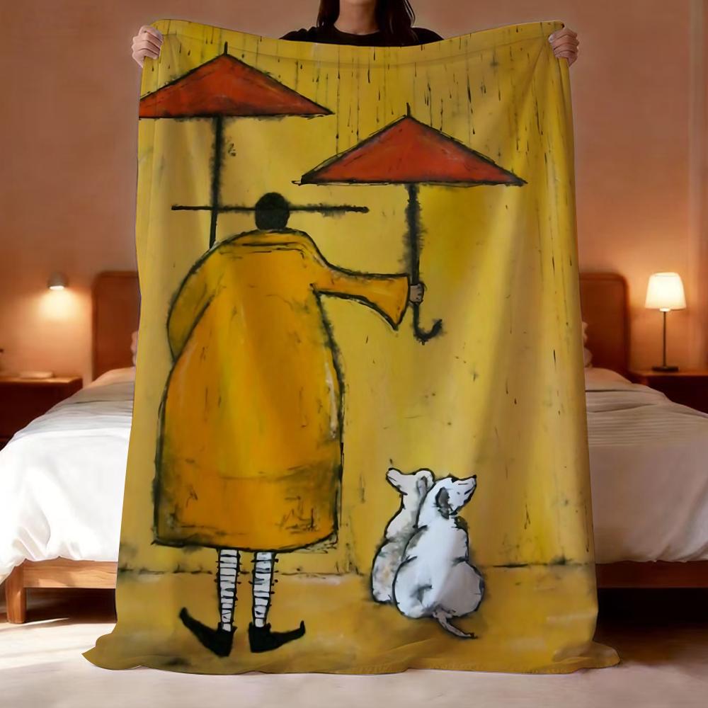 Sam Toft Art Throw Lightweight 240g Flannel Blanket Soft Skin-friendly for Summer Cooling 75X95CM