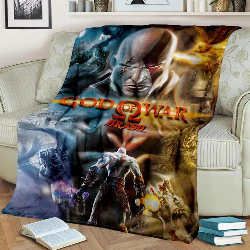 3D hry God of War Hry Kratos HD deka, měkká deka pro domácí ložnici Pohovka Pohovka Piknik Cestovní přikrývka do kanceláře pro děti