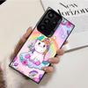 Pink Unicorn Rainbow Shockproof Phone Case for Samsung Galaxy S26 Edge S25 Ultra S24 FE S23 Plus S21 Cover Anti Fall Fundas