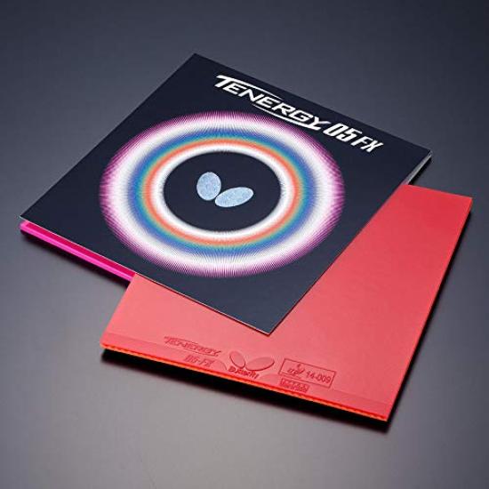 Butterfly Bordtennisgummi Tenergy 05 FX Bakside Myk Spenning (Snurre rundt) 05900 Rød Ekstra Tykk