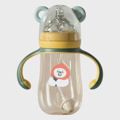 Weithals-Babyflasche aus PPSU, Anti-Kolik, sturzsicher, Silikon mit Strohhalm