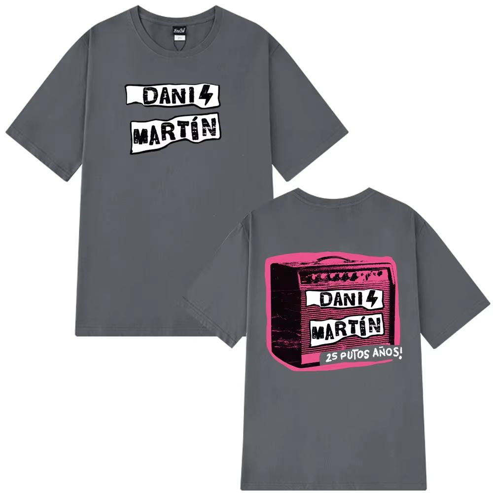 2026 Dani Martín Konzert 25 Jahre Print T-Shirts Herren Damen Mode Klassisches T-Shirt Hohe Qualität Baumwoll-T-Shirts Streetwear