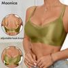 Women's Seamless Wireless Bra Satin Adjustable Supportive Comfort Crop Top Underwear