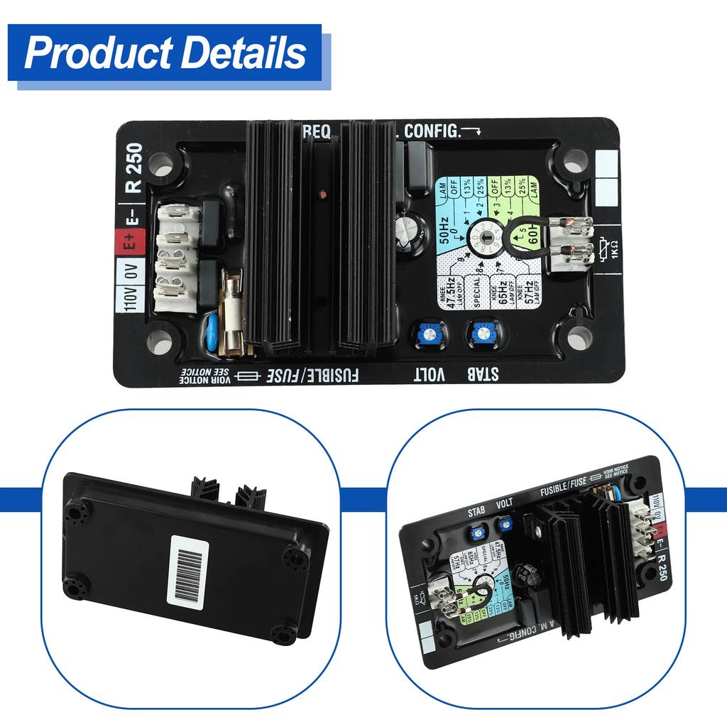Fuse Protection Generator Maintenance AVR R250 Transistor Controlled Power Voltage Regulation For Parallel Excitation