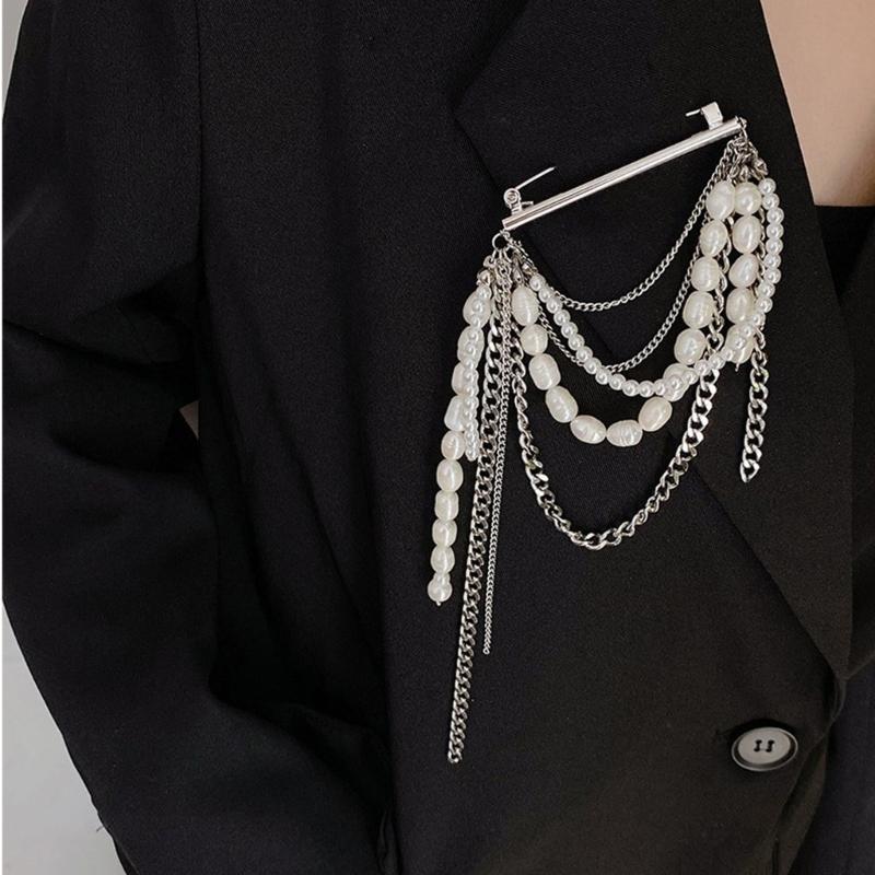 Elegant Retro Multi Strand Fringe Brooch Shimmering Fringe Brooch Pin Ornament For Jackets Scarves Hats Accessories