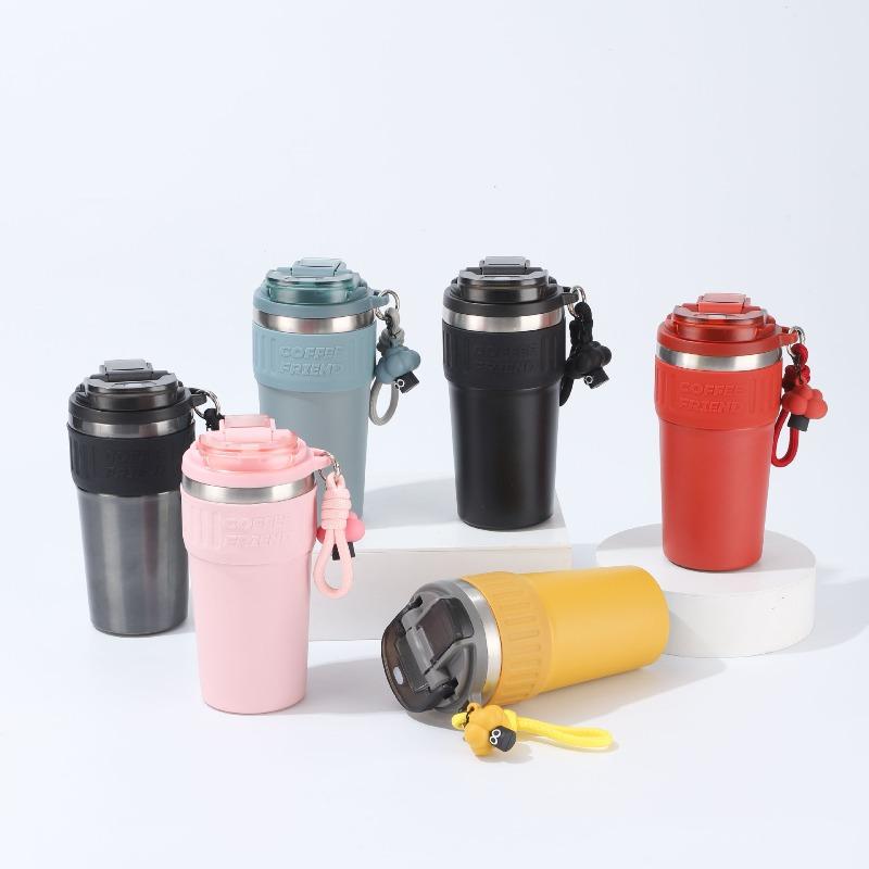 630ml 304 Stainless Steel Insulated Cup with Large Capacity for Home Office Coffee Cup and Double Drinking Cup with Lifting Rope