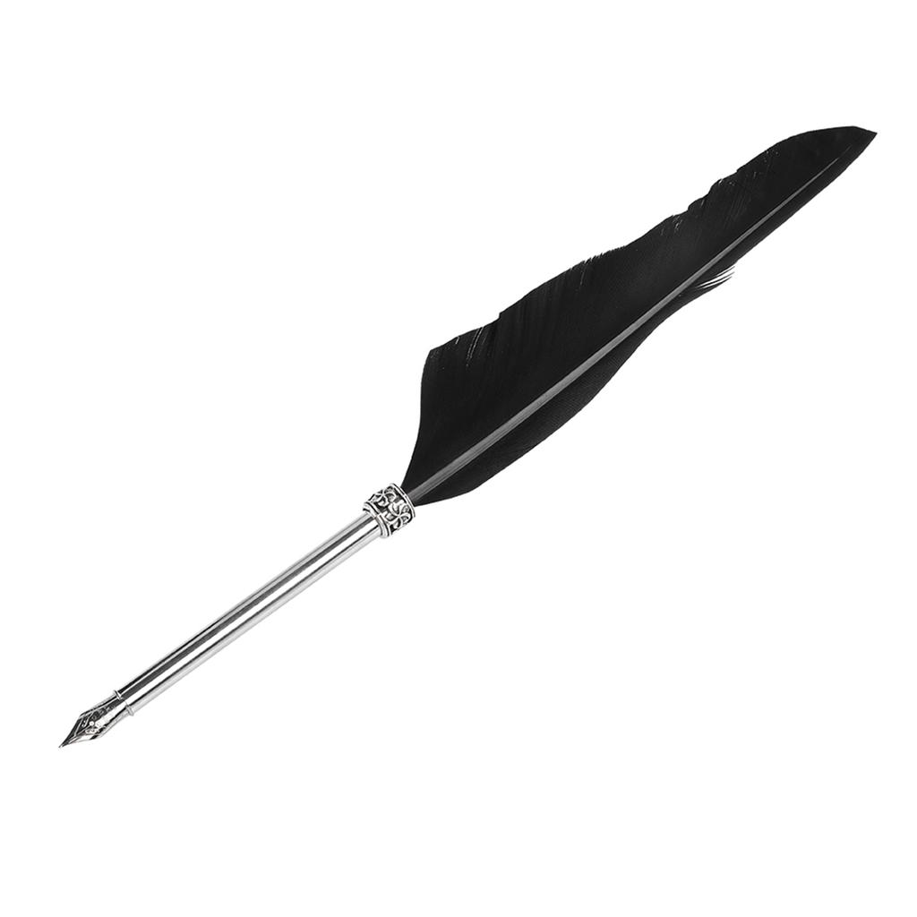Retro Leather Notebook with Fountain Pen Feather Dip Pen Ink Bottle Set Stationery Gift Box
