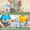 Wooden Activity Cube, 5 In 1 Activity Cube,Multifunctional Treasure Box Activity Toys,Featuring Shape Sorting ,Stacking Blocks,Xylophone,Easter Gifts