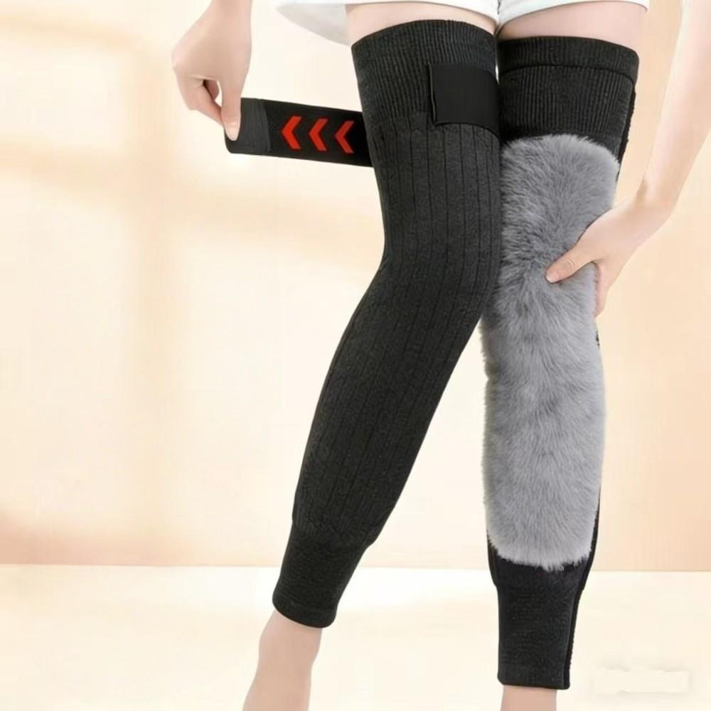 Elastic Warm Knee Pads with Straps Windproof Winter Knee Cover Thick Knee Protector  Old Cold Legs