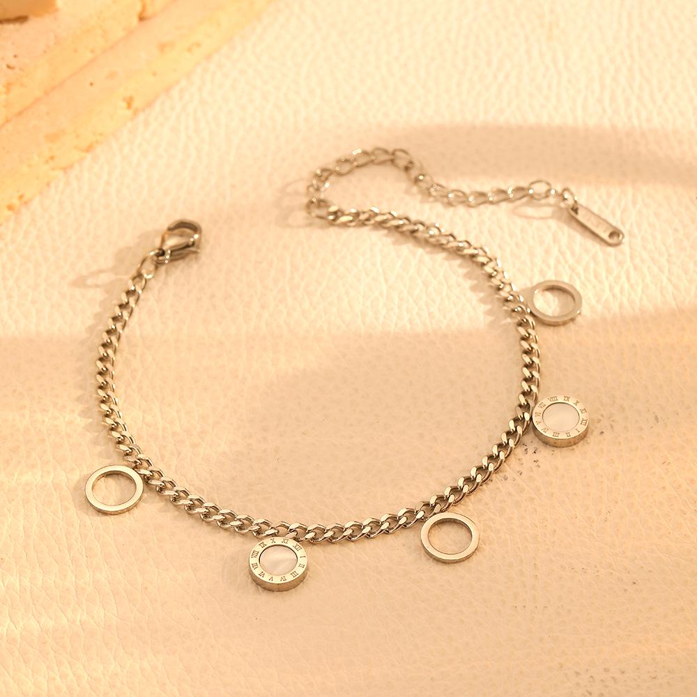 18k Gold Resilient Flower-Cross Jewelry Set: Stainless Steel Necklace & Bracelet