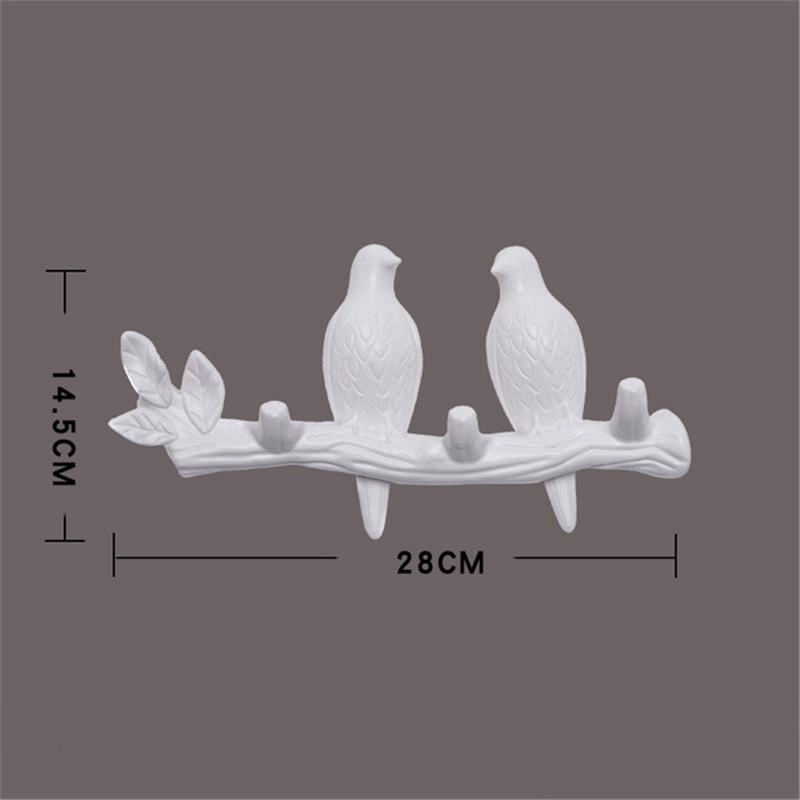 Resin Bird Hanger Wall Decoration Coat Handbag Key Holder Adhesive Hook Living Room Bedroom Hanging Rack Home Decor