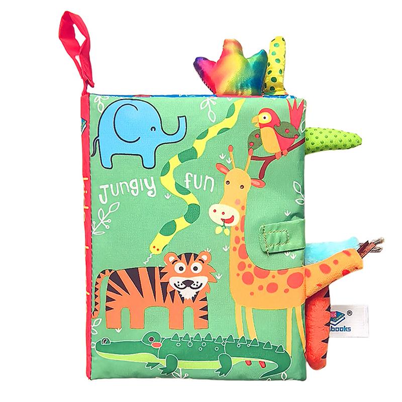 

0-36M Baby Early Learning Toy Tail Cloth Book Parent-Child Interactive Sound Paper Puzzle Cloth Book Rattle