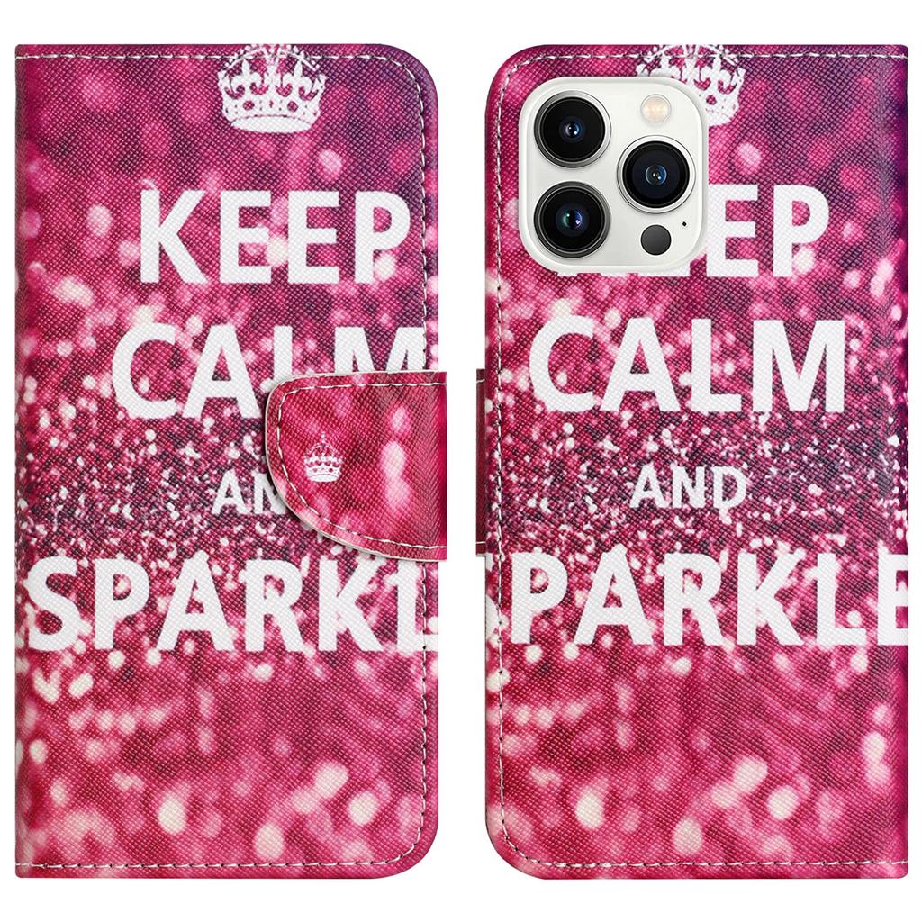 For iPhone 16 Pro Max Case Cross Texture Phone Leather Cover Pattern Printing