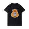 Velká velikost S-5XL Kapybara s předním potiskem Unisex trička s kulatým výstřihem Bavlněné topy Ležérní trička