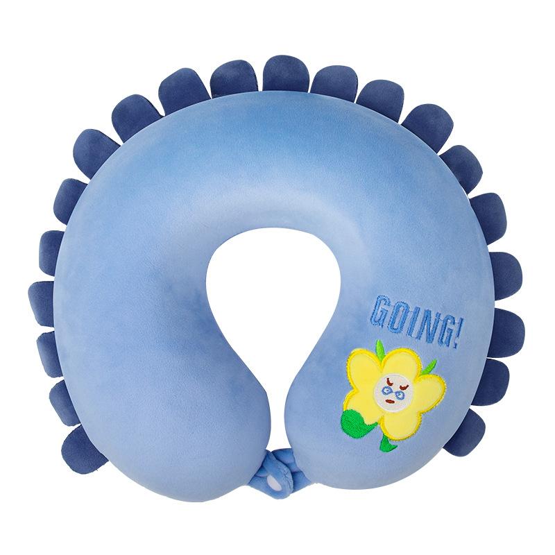 Cartoon U-Shaped Pillow Memory Foam Pillow Core Neck-Protecting Pillow for Airplane Car Travel Portable Office U-Shaped Pillow