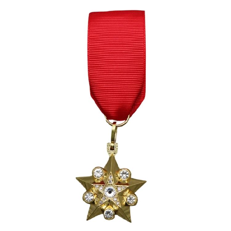 Retro Look High Rank Glowing Star Brooch Alloy Badge Pin Excellent For Armed Forces Theme Gatherings Present