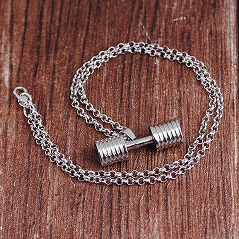 Dumbbell Necklace Fashion Barbell Couple Pendant Necklace
