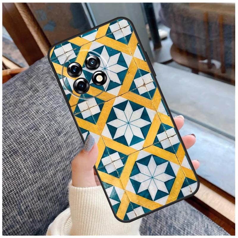 Marockanskt kakelfodral för OnePlus 13T 8T 10T 9 10 Pro 15 13 12 11 13R 12R Nord CE 5 2 3 4 Lite N20 N30 Coque