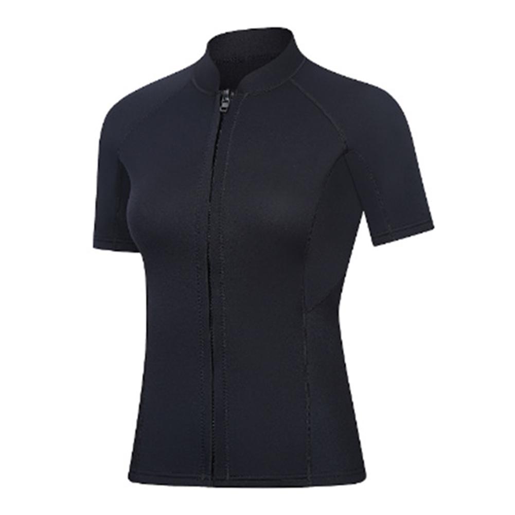 Split Shorty Wetsuit Top Jacket Short Sleeve Shirt 3 Layers Fabrics Front Zipper Wet Suit For Swimming Surfing Snorkeling Kayaking Scuba Diving