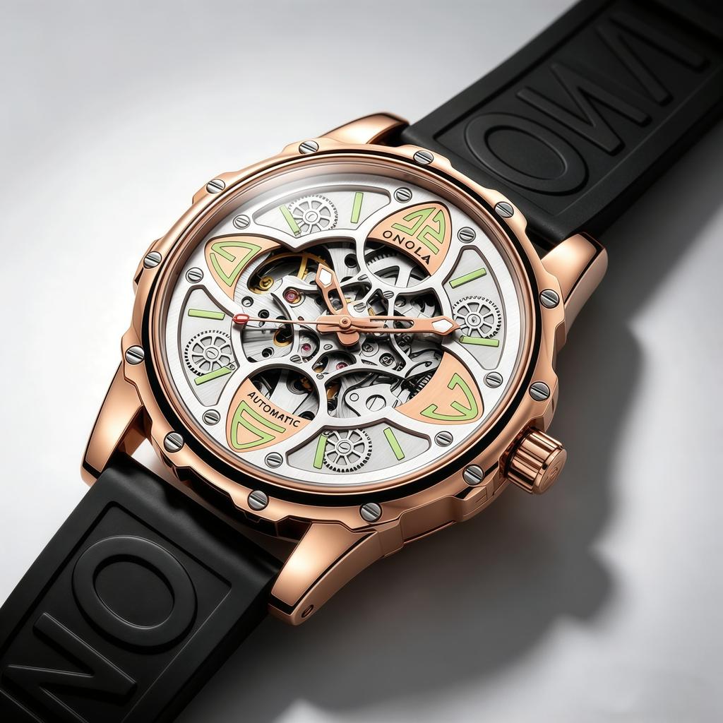 Fashion Onola Four Leaf Clover Fully Automatic Mechanical Watch Men'S And Women'S Waterproof Tape Strap